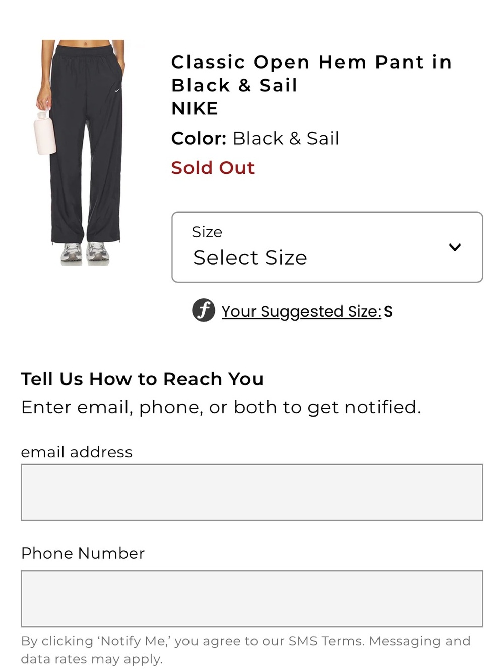 Nike Women's Black Track Pants with Sail Accent